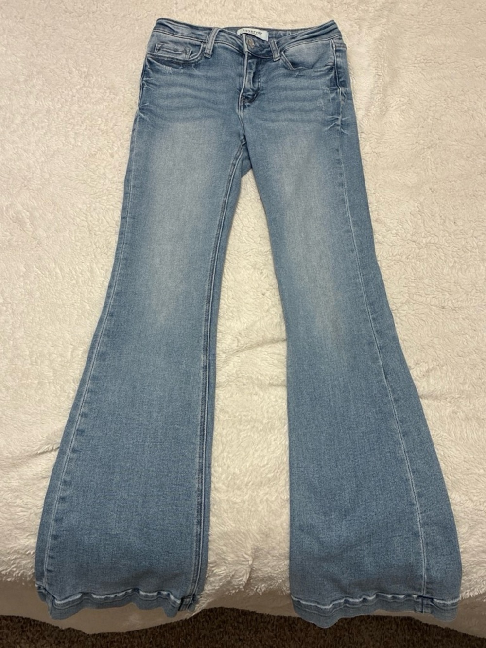 Light Wash Flare Jeans - Women's Wide Leg Denim